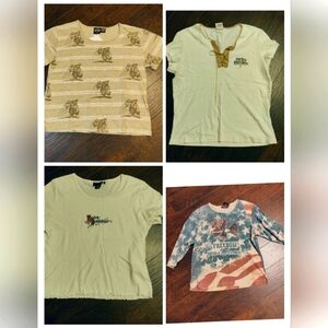 Four Harley Davidson official Women's Tops Feminine Cut XL Lot of 4 boho biker